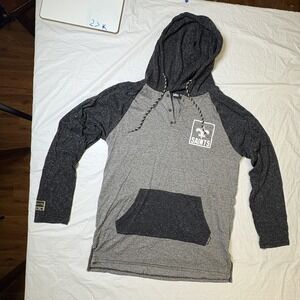NFL Team Apparel Saints Mens long sleeve henley hoodie‎ size Large gray/black